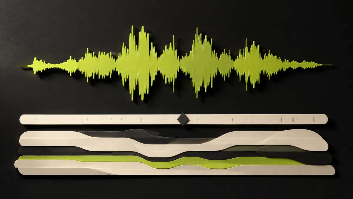 Vocal waveform aligned with a highlighted timing marker