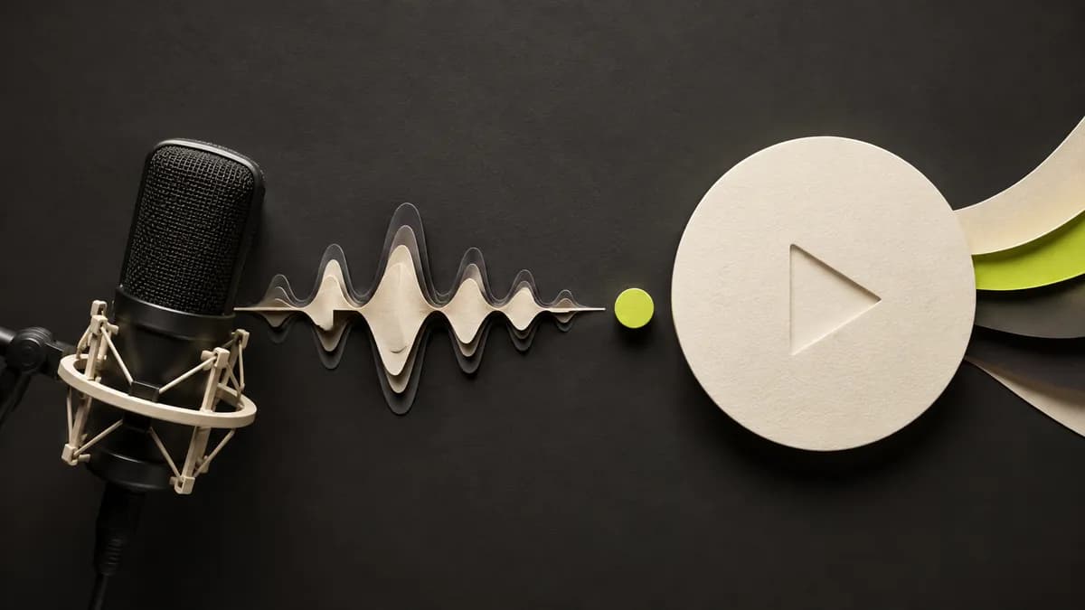 A microphone waveform with a small lime bead arriving before a large ivory beat marker.