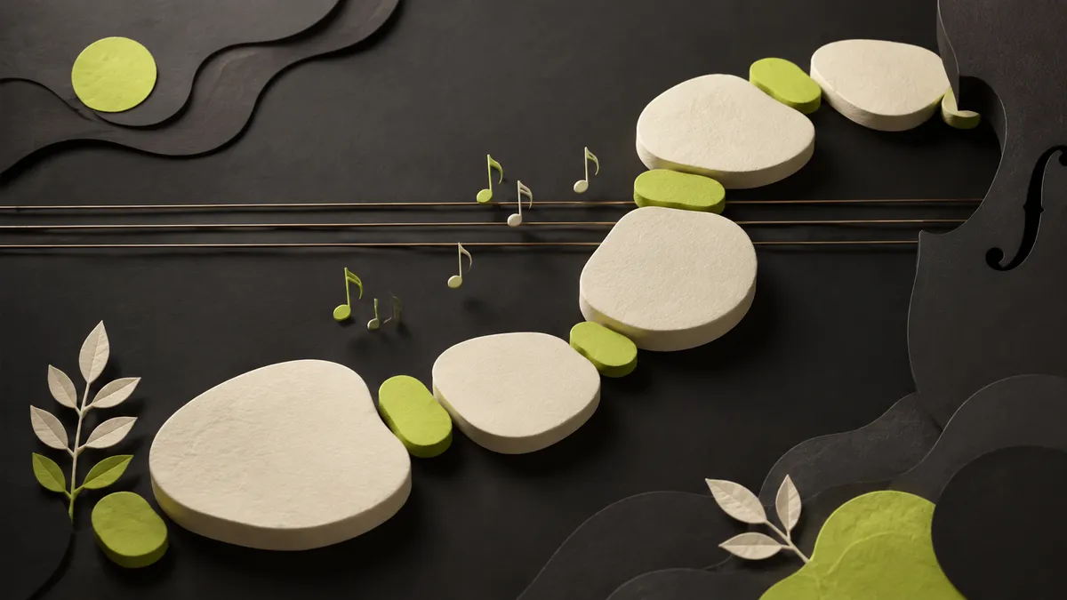 Small passing stones between larger harmonic stepping stones