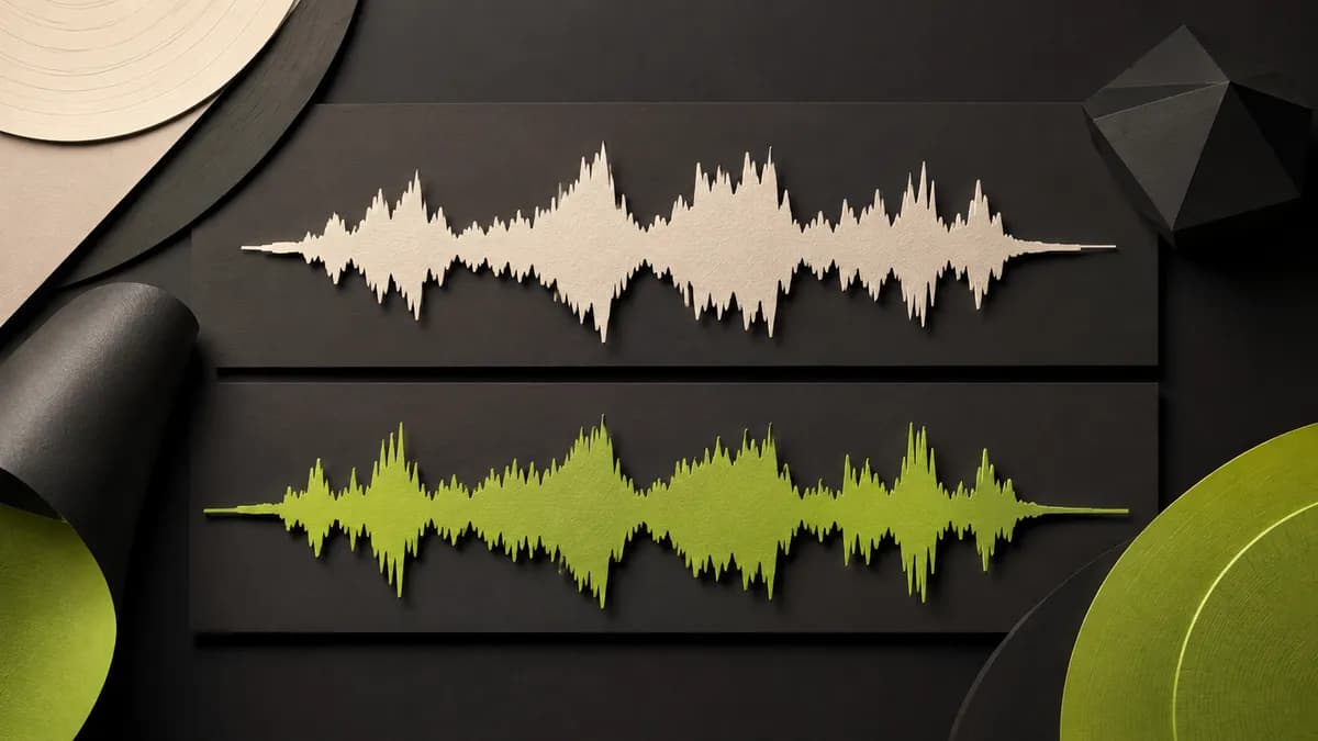 Two audio waveform panels arranged side by side